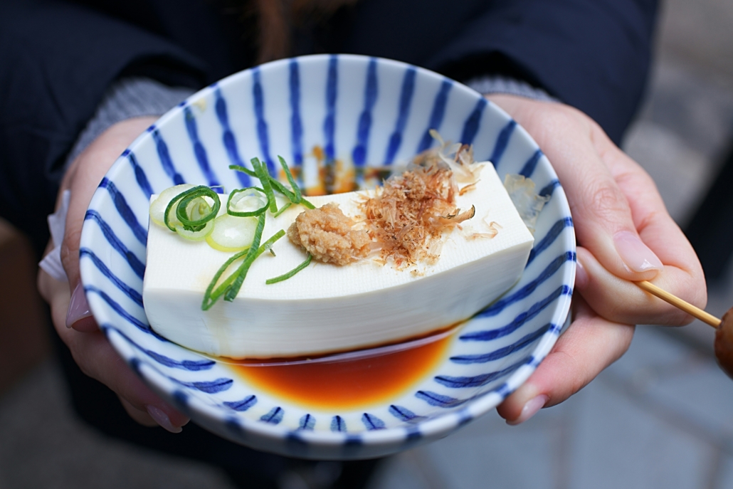 Protein source: tofu in a bowl