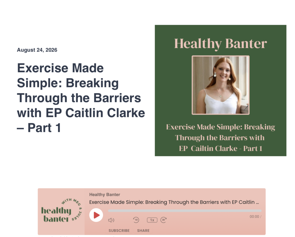 Imae of Healthy Banter podcast promo for caitlin clarke
